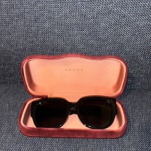 Gucci Black Sunglasses with  Gold Logo details